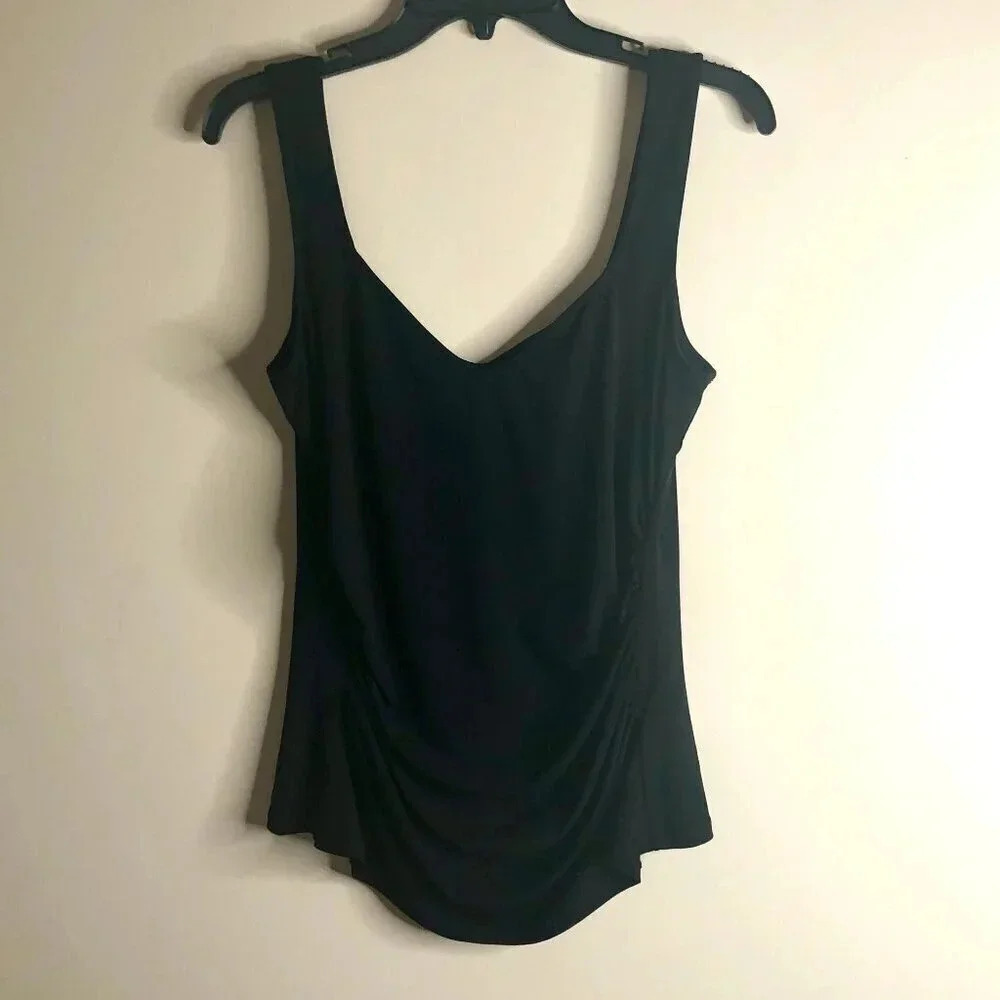 Laundry by Shelli Segal Wide-Strappy Black Top, Size M - Picture 2 of 10